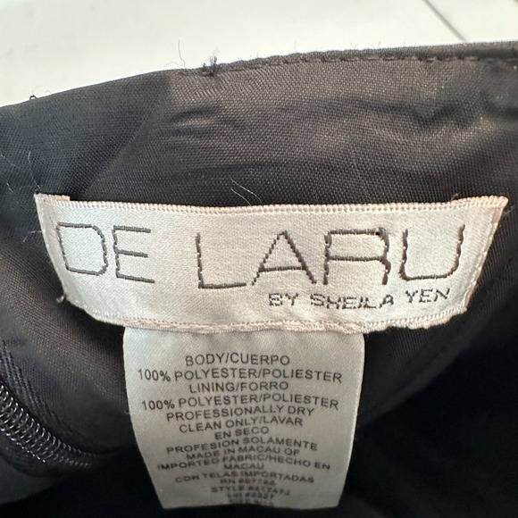 De Laru Womens Old Hollywood Strapless Gown Size 9/10 Art Deco Black White Dress - Picture 3 of 7